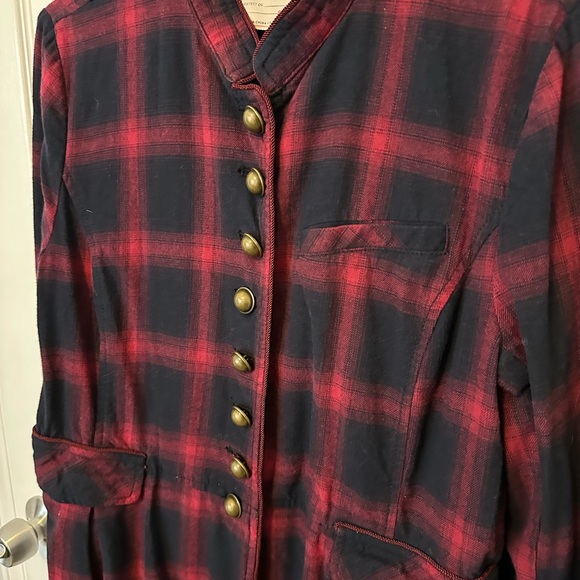 We The Free Red and Black Plaid Long Coat - Picture 6 of 10